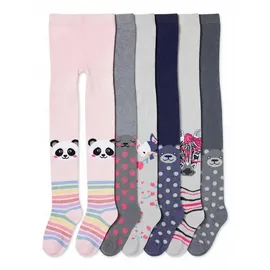 TupTam Strumpfhose Mädchen Bunt Gemustert 6er Pack – Warme Strickstrumpfhosen für Herbst und Winter, Farbe: Farbenmix 3, Größe: 116-122 - 116-122
