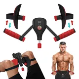 Oberschenkeltrainer ( Einstellbar - Winkel und Stärke ), mit Griffen, Kegel-Übungen, Straffung von Gesäß, Oberschenkeln und Armmuskeln, Beckenboden Trainer Damen und Herren, Zählbar (Schwarz-Rot)