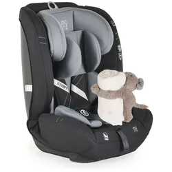 Moni Kindersitz i-Size Start (76-150cm) Kopfstütze verstellbar, Kuscheltier grau