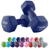 Miweba Sports Neopren Hantelset NKH100 | Profi Hantel - Hexagon Hanteln Set - Kurzhanteln - Kurzhantel Set - Gymnastikhanteln - Hantel Set - Dumbbell - 0,5-10 Kg (2X 8.0 kg, Königsblau)