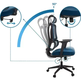 MyBuero ERGOMY Drehstuhl Stoff Blau