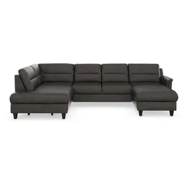 sit&more Wohnlandschaft SIT & MORE "Farö U-Form", grau (anthrazit), B:325cm H:90cm T:187cm, Sofas, Wohnlandschaft, inklusive Federkern, wahlweise mit Bettfunktion und Bettkasten