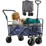 IMLEX Bollerwagen IM-4275 faltbar Mitternachtblau Bollerwagen klappbar mit Schiebegriff Transportwagen mit 3-Punkt-Gurtsystem