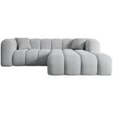 altdecor Ecksofa, Ottomane rechts, OLEA-L1 - 231x173x74 cm Grau