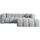altdecor Ecksofa, Ottomane rechts, OLEA-L1 - 231x173x74 cm Grau