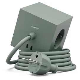 Avolt Square 1 Steckdosenleiste USB-C 30 W 1,8 m  Oak Green