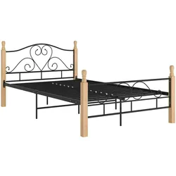 vidaXL Bettgestell Schwarz Metall 120x200 cm