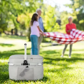 Relaxdays Einkaufskorb hellgrau 45 x 43 x 30,5 cm