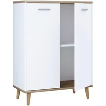 VCM Landos 60 x 81,4 x 28 cm Weiß / Eiche dekor