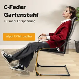 Costway Gartenstuhl 69 x 62 x 108 cm grau 2 St.