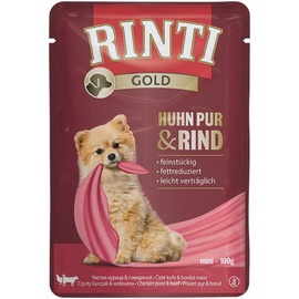Rinti Sparpaket RINTI Gold Huhn Pur & Rind 20 x 100g Hundenassfutter