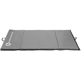 HMS Premium Gymnastikmatte Sportmatte Yogamatte 240 cm (Spar-Set, 1-St., faltbar), Vierfach klappbar mit stabilen Griffen für platzsparende Aufbewahrung grau