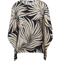 s.Oliver Fließende Poncho-Bluse aus Satin - schwarz|beige - XS