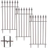 Estexo Gartenzaun Rankzaun Rankgitter 100x50 cm Eisen Spalier Metall Zaun Kletterhilfe Rankhilfe Antik-Bronze