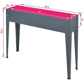Tectake Hochbeet Calendula 98,5 x 26 x 82,5 cm Dunkelgrau