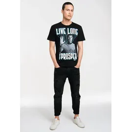LOGOSHIRT T-Shirt LOGOSHIRT "Spock – Star Trek – Live Long & Prosper", Jungen, Gr. XS, schwarz, 100% Baumwolle, bedruckt, normal, Rundhals, Shirts T-Shirt, mit coolem Frontprint