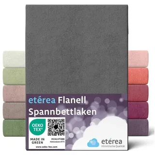 etérea Himmlische Qualität Spannbettlaken Flanell Spannbetttuch und Bettlaken, Flanell, Gummizug: rundum, (1 Stück) grau 150 cm x 250 cm