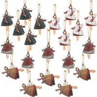 20 Stück Weihnachtsanhänger Adventskalender Kleine Engel Anhänger Holz Weihnachtsbaumanhänger Schutzengel Geschenk Weihnachtsbaumschmuck