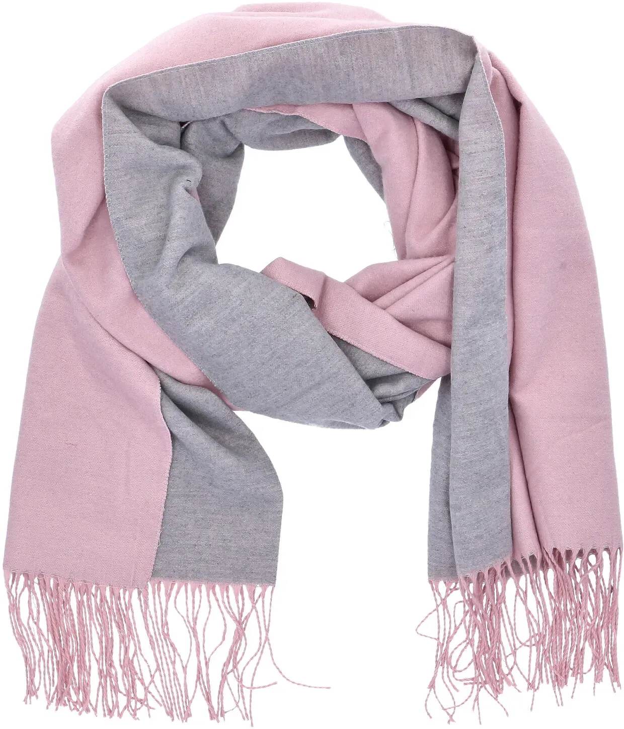 Antonio Damen Schal soft Cashmera double face rosa/grau