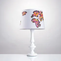 Tischlampe Weltkarte Blumen  Groß