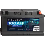 HeyVolt Autobatterie, lead acid, 12V 100Ah 870A/EN Starterbatterie, absolut wartungsfrei ersetzt 85Ah 88Ah 92Ah 95Ah, für PKW