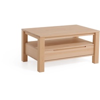 Couchtisch Tisch mit Schublade VASCO Buche Massivholz 110x70 cm