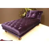 JVmoebel Chaiselongue Lila Chesterfield Schlafsessel mit goldenen Edelstahlfüßen, 1 Teile, Made in Europa lila