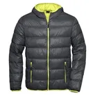 Herren Daunenjacke ultraleicht JN1060, carbon/acid-gelb, Größe S - carbon - S