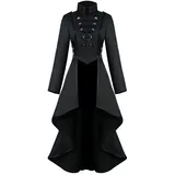 Sangdut Vintage Steampunk Jacke für Frauen - Damen Frack - Mittelalter Gothic Renaissance Kleidung - Halloween Kostüme - Erwachsene Retro Viktorianischen Piraten Vampir