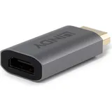 Lindy DisplayPort auf HDMI Adapter 8K 60 Hz Grau