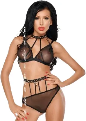 ME-SEDUCE - DOTTY SET ZWEI STÜCK SCHWARZ L/XL - S/M