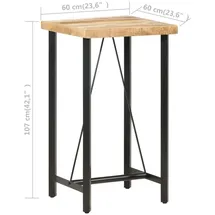 vidaXL Bartisch 60 x 60 x 107 cm Braun