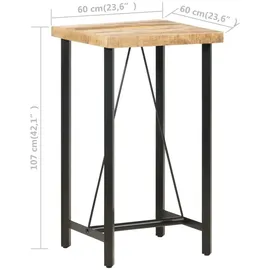 vidaXL Bartisch 60 x 60 x 107 cm Braun