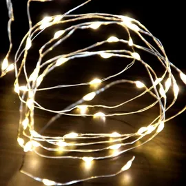 Lex LED-Lichterkette Draht silber 1,95 m 40 LEDs warmweiß