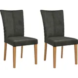 Leonique Esszimmerstuhl Vence (Set, 2 St), mit Rautensteppung in der Rückenlehne, Beine aus massiver Eiche grün