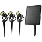 DIEBOLD LED Solarstrahler 3er Set schwarz 24,5 cm IP65