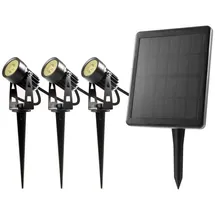 DIEBOLD LED Solarstrahler 3er Set schwarz 24,5 cm IP65