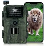 copap Wildkamera, 32MP HD Wildkamera mit Bewegungsmelder Nachtsicht, WLAN Wildtierkamera, Infrarot Wildcamera IP66 Wasserdicht, 120° Weitwinkel IR Nachtsicht Bluetooth Outdoor Wildkamera