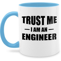 Shirtracer Tasse Trust me i am an Engineer schwarz, Keramik, Kaffeetasse Job Geschenk blau