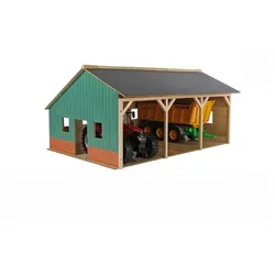 Kids Globe Schuppen für Traktoren + Anhänger 1:16 für 3 Fahrzeuge, MaÃ?üe 55x77 cm