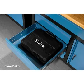 Güde Werkbank Massivholz/Metall 120x60 cm blau/schwarz unbestückt