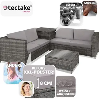 Tectake Siena Rattan Lounge grau/hellgrau