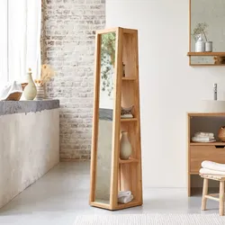Spiegel Spiegelschrank Hochschrank Standregal Spiegel massives Teak Badezimmer