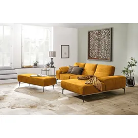 W.Schillig Eckcouch Leder 3-Sitzer Gelb