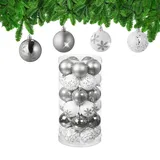 Relaxdays Relaxdays, Christbaumschmuck, 30-tlg. Weihnachtskugeln-Set (30 -teilig)