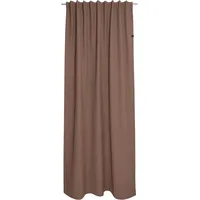 Schöner Wohnen Vorhang "Solo" Gr. 1, braun, B:130cm H:250cm, Jacquard, Baumwolle, Polyester, SCHÖNER WOHNEN-KOLLEKTION, Gardinen, mit Lederapplikation