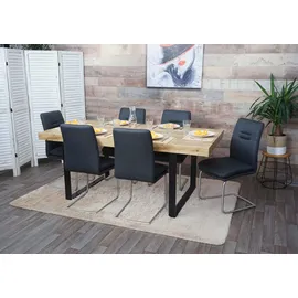 chefgastro Esszimmerstuhl Stoff Dunkelgrau 6er Set