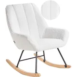 Schaukelsessel KINNO Bouclé Cremeweiß