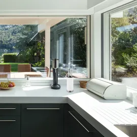 Relaxdays Messerblock rund, Messerhalter unbestückt, universal, Messeraufbewahrung mit Borsten, HxD: 22 x 11 cm, weiß