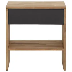 Nachttisch HOME AFFAIRE "Cavan", grau (charcoal, natur, natur), B:60cm H:65,5cm T:42cm, Tische, passend zur Boxspringbett-Serie Cavan